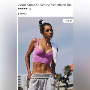 Good Karma So Serene Sweetheart Bra FP Movement(free people) xs/s